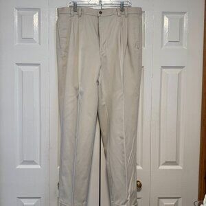Jos A Bank Light Khaki Pleated Slacks with Cuffed Hem 38x32